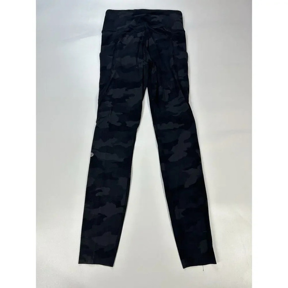 Lululemon Legging 4 Fast Free HR Tight Br Nulux 365 Camo Deep Coal Pocket Flaw - Picture 8 of 10